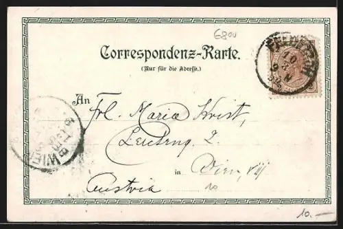 AK Feldkirch, Ortspanorama im Passepartout