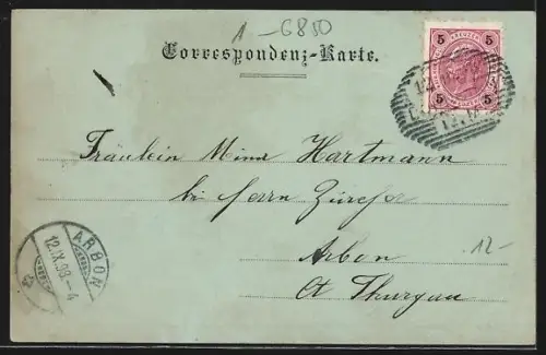 Mondschein-AK Dornbirn, Ortspanorama