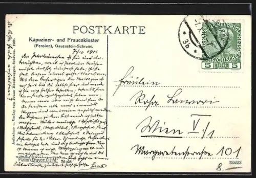 AK Gauenstein-Schruns, Kapuziner- und Frauenkloster