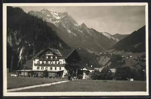 Foto-AK Mayrhofen, Gasthaus Stilluppklamm 1929