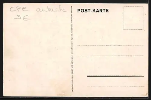 Steindruck-AK Innsbruck, Triumphpforte mit Nordkette