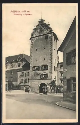 AK Feldkirch /Vorarlberg, Churertor mit Ecke Churer Strasse