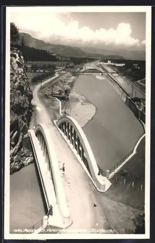 AK Feldkirch, Vereinigungsbrücke Illschlucht, Ansicht von oben