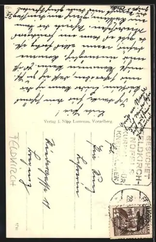 AK Feldkirch, Vereinigungsbrücke Illschlucht, Ansicht von oben