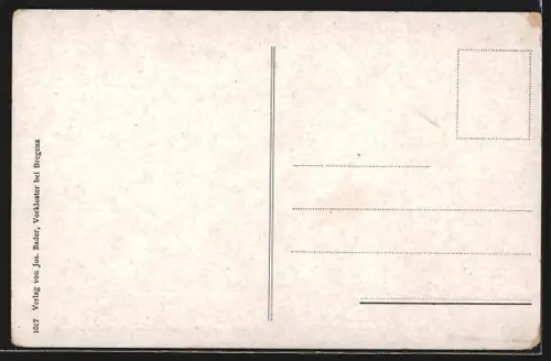 AK Bludenz, Schulhaus mit Kirche gegen Rogler-Kopf