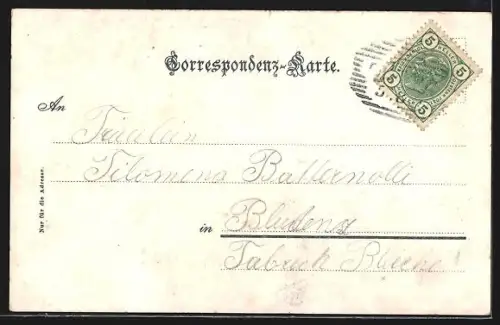 AK Dornbirn, Bahnhofstrasse mit Gasthaus zur Linde