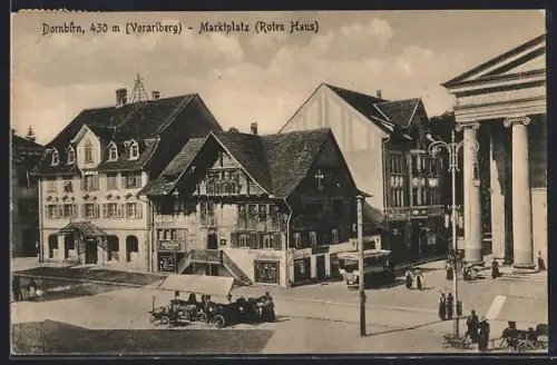 AK Dornbirn, Marktplatz und Rotes Haus
