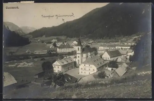 AK Gusswerk, Gesamtansicht mit Bergpanorama