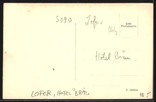 AK Lofer, Strassenpartie am Hotel Bräu