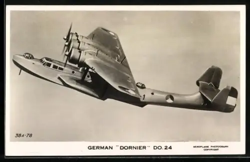 AK German Dornier DO. 24, Wasserflugzeug / Flugboot in der Luft