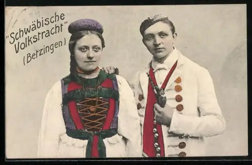 AK Betzingen, Junges Paar in schwäbischer Tracht