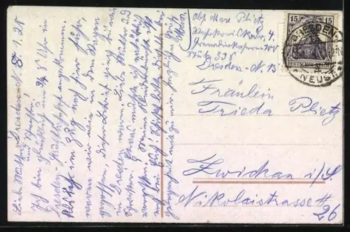 AK Dresden, König Friedrich August-Brücke, Blick nach Neustadt, Strassenbahn