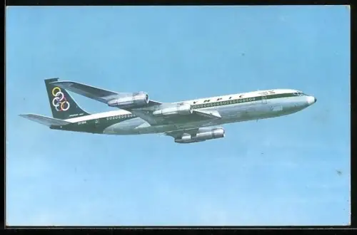 AK Boeing 707-320, Flugzeug Olympic Airways beim Flug