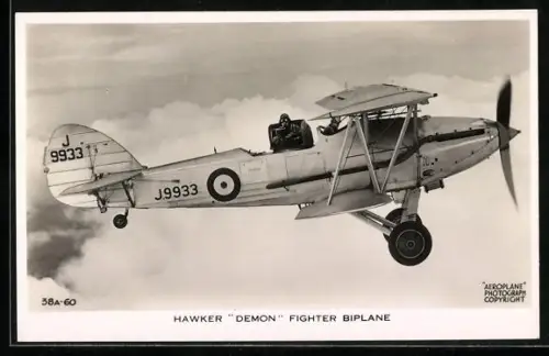 AK Hawker Demon Fighter Biplane, Britisches Kampfflugzeug