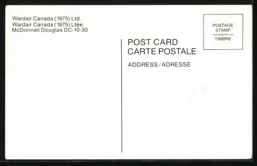 AK Flugzeug der Fluglinie Wardair Canada, McDonnell Douglas DC-10-30