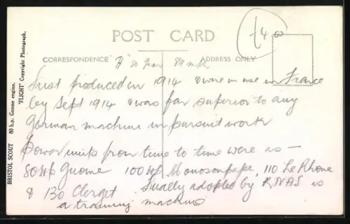 AK Bristol Scout, Flugzeug