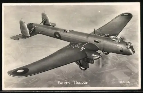 AK Fairey Hendon Bomber der Royal Air Force