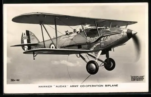 AK Hawker Audax Army Co-operation Biplane, Britisches Militär-Flugzeug