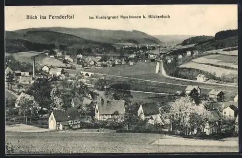 AK Hilchenbach-Haarhausen, Blick ins Ferndorftal, Haarhausen im Vordergrund
