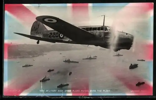 AK New Military High Speed Plane flying over the Fleet, Britisches Kampfflugzeug