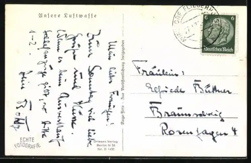 AK Serie: Unsere Luftwaffe, Doppeldecker