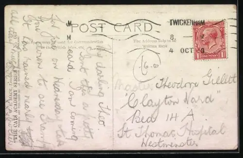 AK vermenschlichte Tiere, The Dog`s Academy, Hunde als Schulklasse, Bulldogge