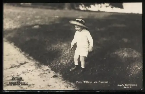 AK Prinz Wilhelm von Preussen, der Junge spielt im Garten