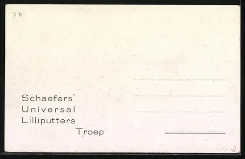 AK Schäfers Universal Lilliputters Troep, Liliputaner mit Fahrrädern