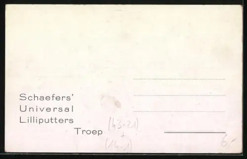 AK Schäfers Universal Lilliputters Troep, Liliputaner mit Fahrrädern