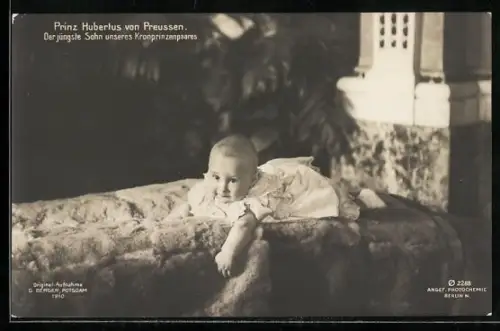 AK Prinz Hubertus von Preussen als Baby auf einer Decke
