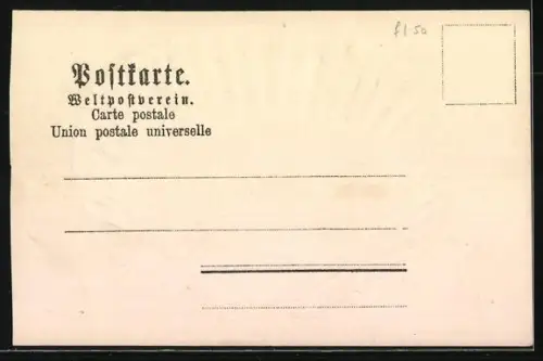 Lithographie Metz, Städt. Griebwerk auf einer Muschel