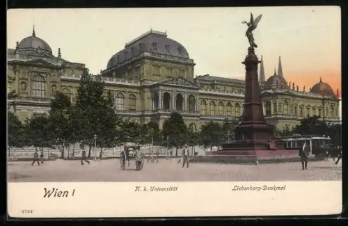 AK Wien, Liebenberg-Denkmal vor der k. k. Universität