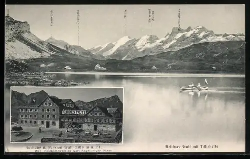 AK Melchsee Frutt, Kurhaus und Pension Frutt, Melchsee mit Tifliskette