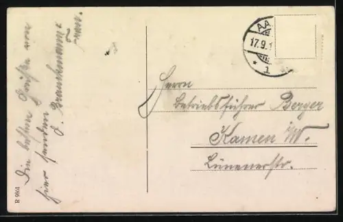 AK Aachen, Strassenbahn am Elisenbrunnen