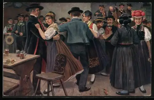 Künstler-AK Heinrich Hoffmann: Kirchweihe im Kinzigtal