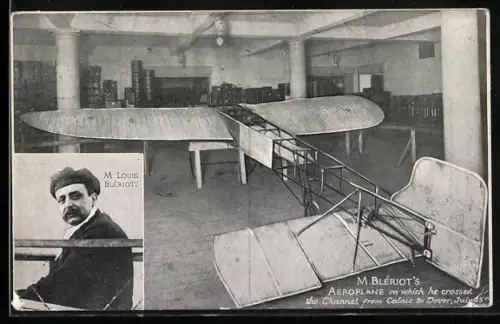 AK M. Bleriot's Aeroplane on which he crossed the Channel, Flugzeug