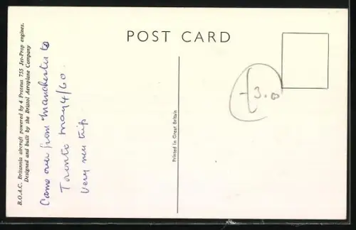 AK Flugzeug B.O.A.C. Jet-Prop Britannia 312