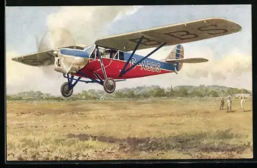 Künstler-AK H.R.H. The Prince of Wales puss Moth 3-Seater Monoplane