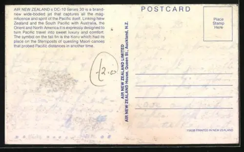 AK Flugzeug DC-10 der Air New Zealand in der Luft