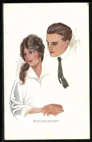 Künstler-AK Chicky Spark: Weltvergessenes Paar