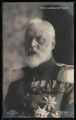 AK Prinzregent Ludwig von Bayern in Uniform mit Orden