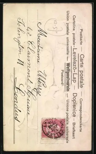 Lithographie Katzen auf Schaukel