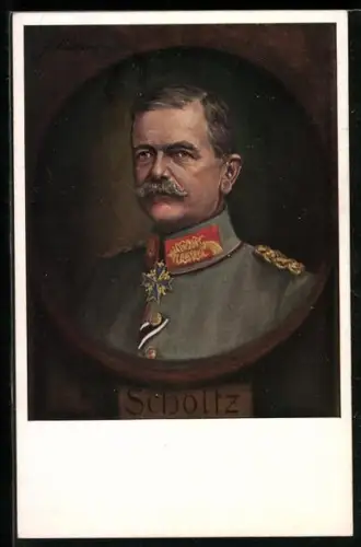 AK Heerführer Scholtz in Uniform mit Orden