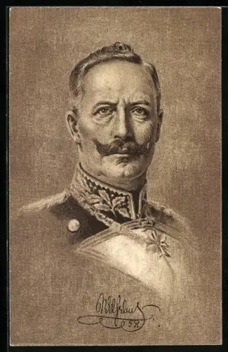 AK Kaiser Wilhelm II., Kopfportrait des Regenten