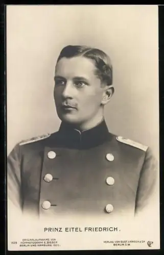 AK Portrait Prinz Eitel Friedrich von Preussen in Uniform