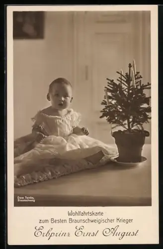 AK Erbprinz Ernst August neben einem kleinen Tannenbaum