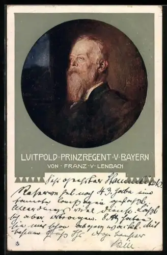 AK Prinzregent Luitpold, gemalt von Franz v. Lenbach