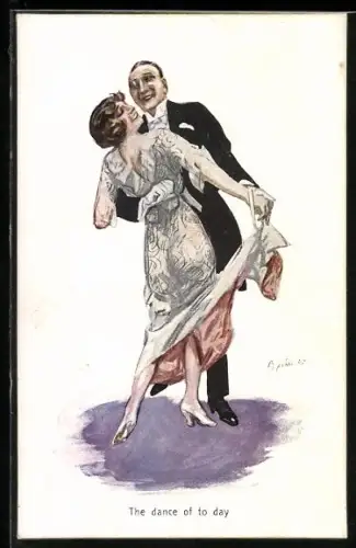 Künstler-AK Liebespaar tanzt miteinander