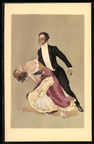 AK Tanzpaar, sie lehnt sich zurück
