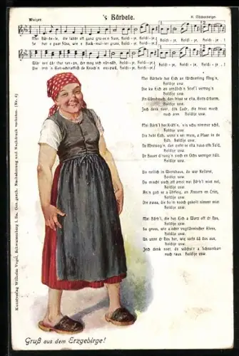 Lied-AK Hilmar Mückenberger: `s Bärbele